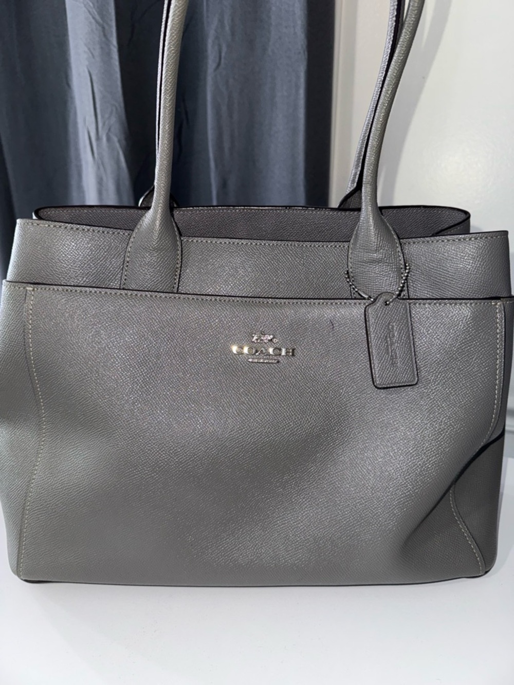 Coach Gray Saffiano Leather Tote with Tag